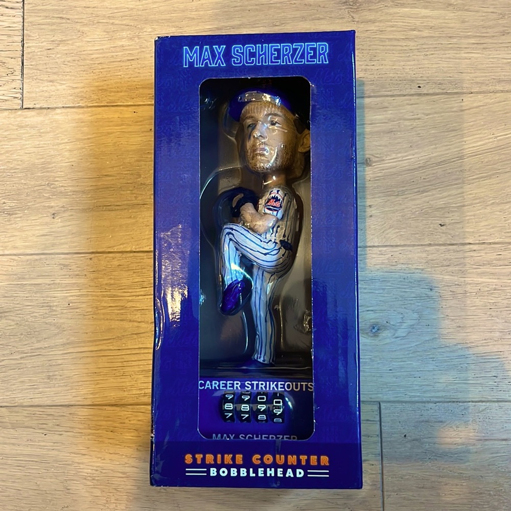 Max Scherzer Strikeout Counter Bobblehead-NY Mets